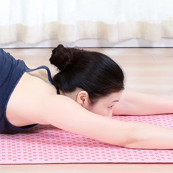 Yogahanddoek - Yogahanddoek - Yogahanddoek - Vochtregulerend en antislip - Yogahanddoek - Sneldrogende yogamatstof - Ademende yogamat met opbergtas van mesh - Geschikt voor hot yoga, pilates en fitness - Roze van Avento — afbeelding 3