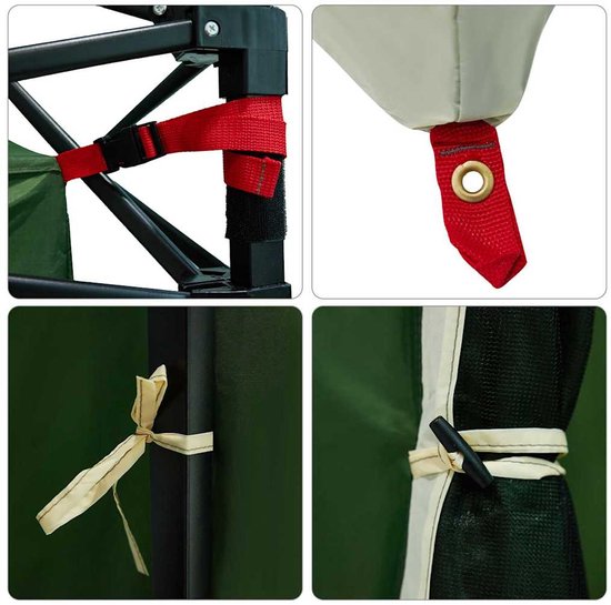 vidaXL - Binnentent - met - dak - met - opslag - Groen - 290 - x - 288 - x - 234 - cm - taft van Merkloos — afbeelding 5