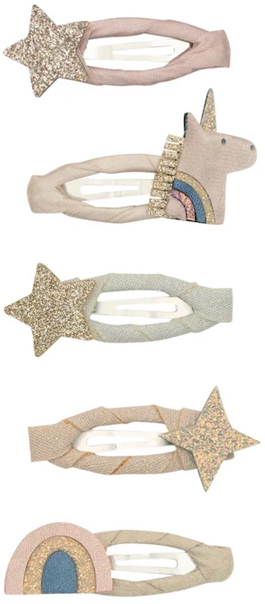 Mimi & Lula 5-pack Celeste Unicorn haarclipjes