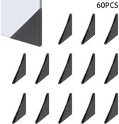 60 stuks - spiegel hoekbeschermers - gehard glas hoekbeschermer - keramische tegel hoekbeschermer - plastic badkamerlens rechte hoek - voor meubels, glas, hout, staal, spiegel - zwart - 35×50mm