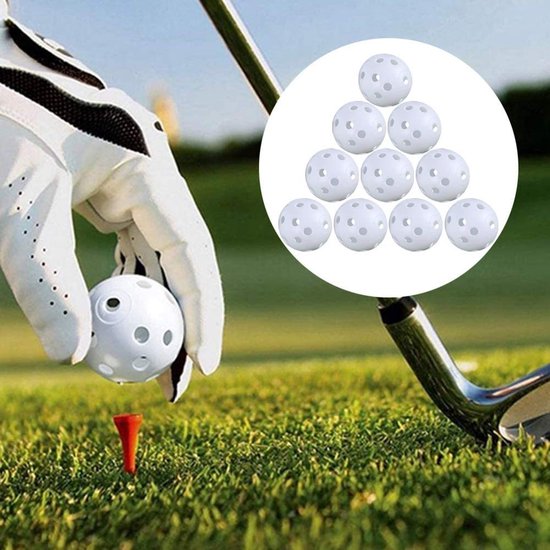 IMPERATORIS® Golf Oefenballen - Airflow Ballen - Geperforeerde Plastic Ballen - Voor Training in Tuin en Binnen - Lichtgewicht - Set van 24 - lichte van IMPERATORIS — afbeelding 4
