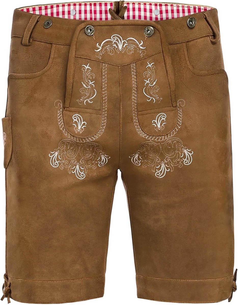 Donkerbruine Lederhose voor Heren - Perfect voor Oktoberfest en Beierse Klederdracht