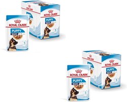 Natvoer voor grote puppy's tot 15 maanden | 2 x 10 x 140 g | Zachte textuur voor melktanden