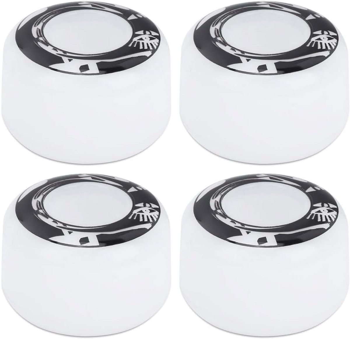 Skateboardwielen set van 4 50mm hoge elasticiteit PU wielen voor vervanging Wit