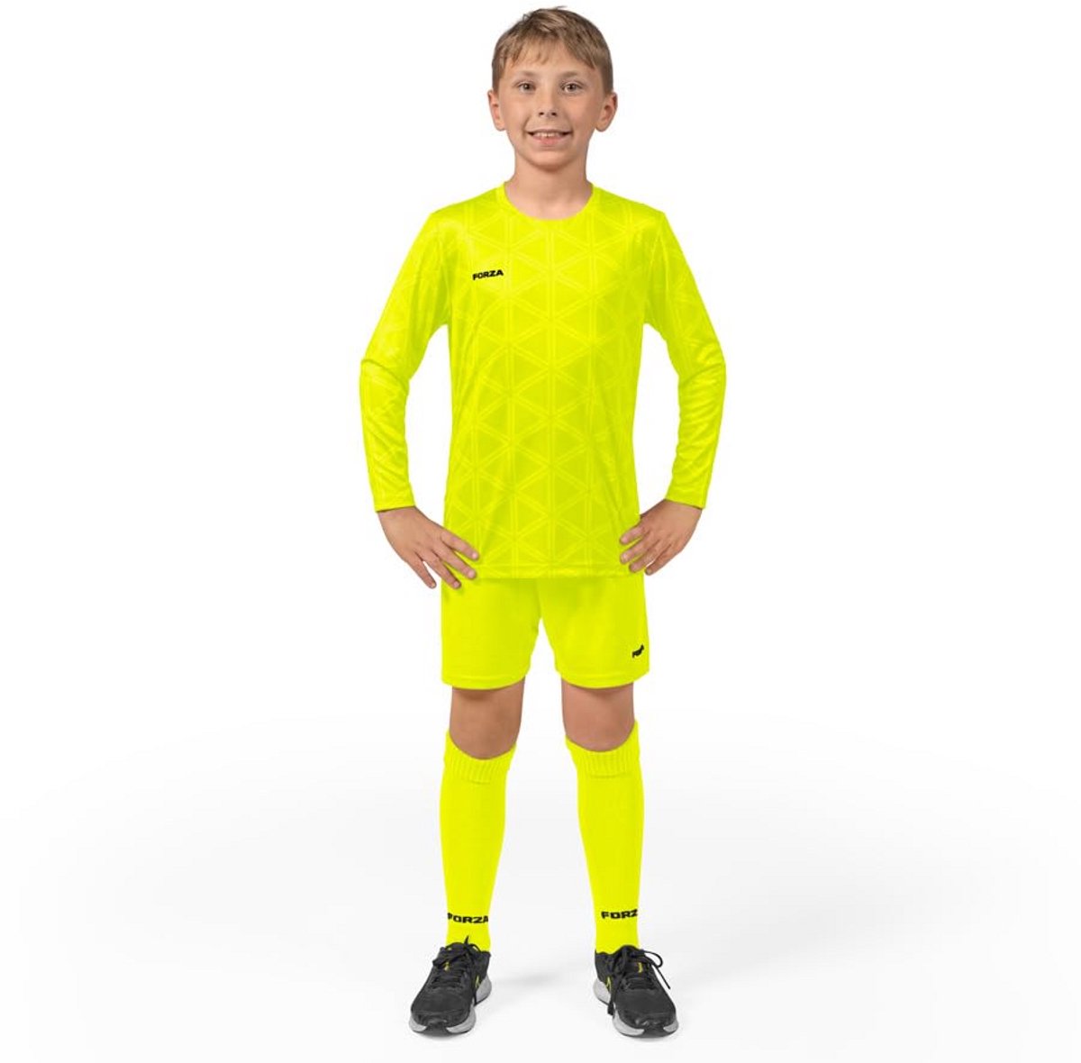 Ademende Kinderkeeperset met lange mouwen voor jongens en meisjes - Voetbalset inclusief shirt, shorts en kniekousen