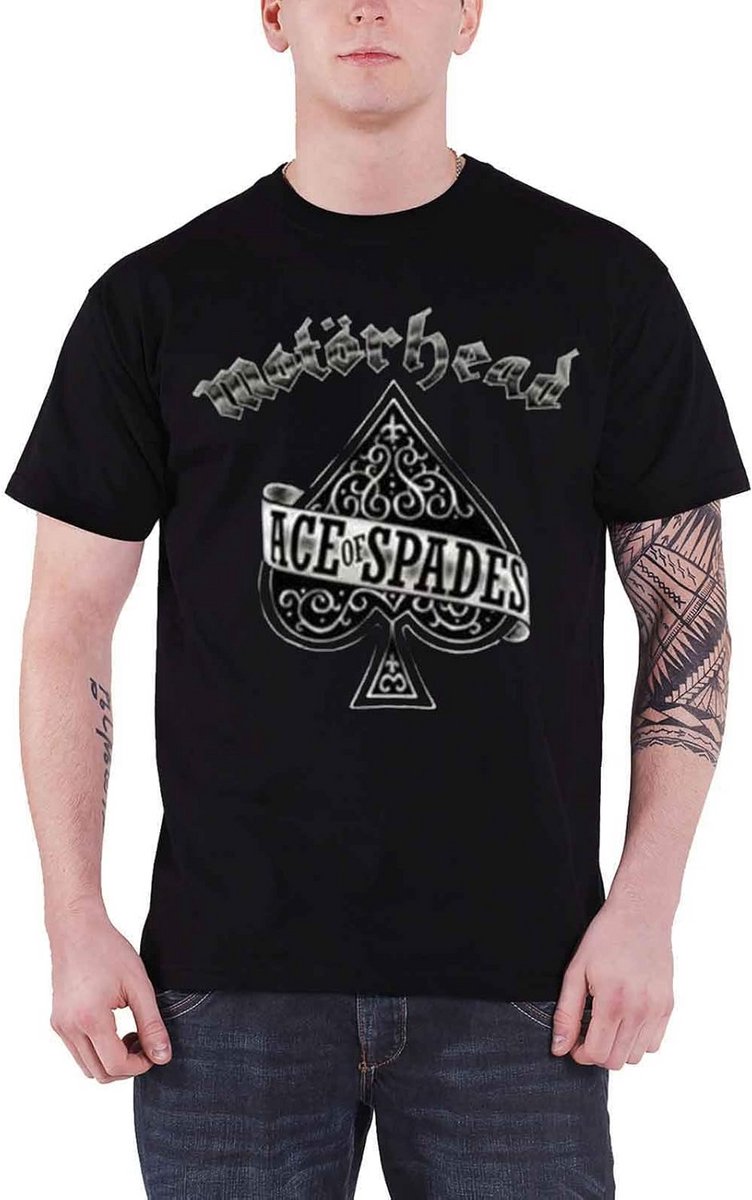 Ace of Spades T-shirt voor Mannen - Distressed Band Logo - Officieel