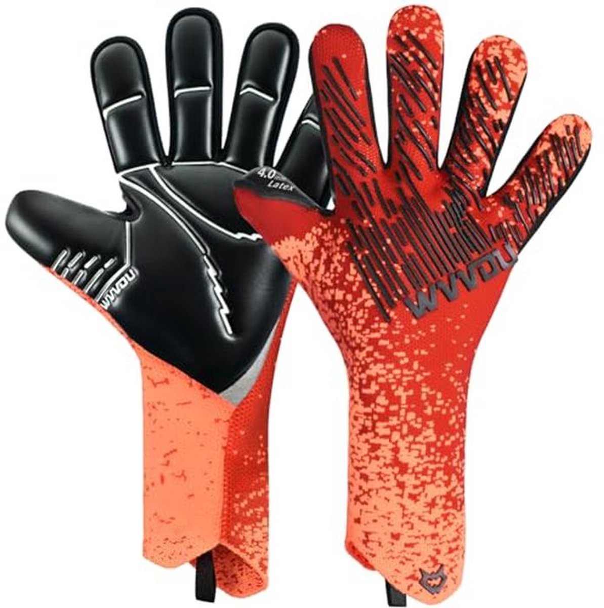 Ademende Keepershandschoenen voor Voetbal, 4 + 3 mm Latex, Supergrip, Oranje, Geschikt voor Heren