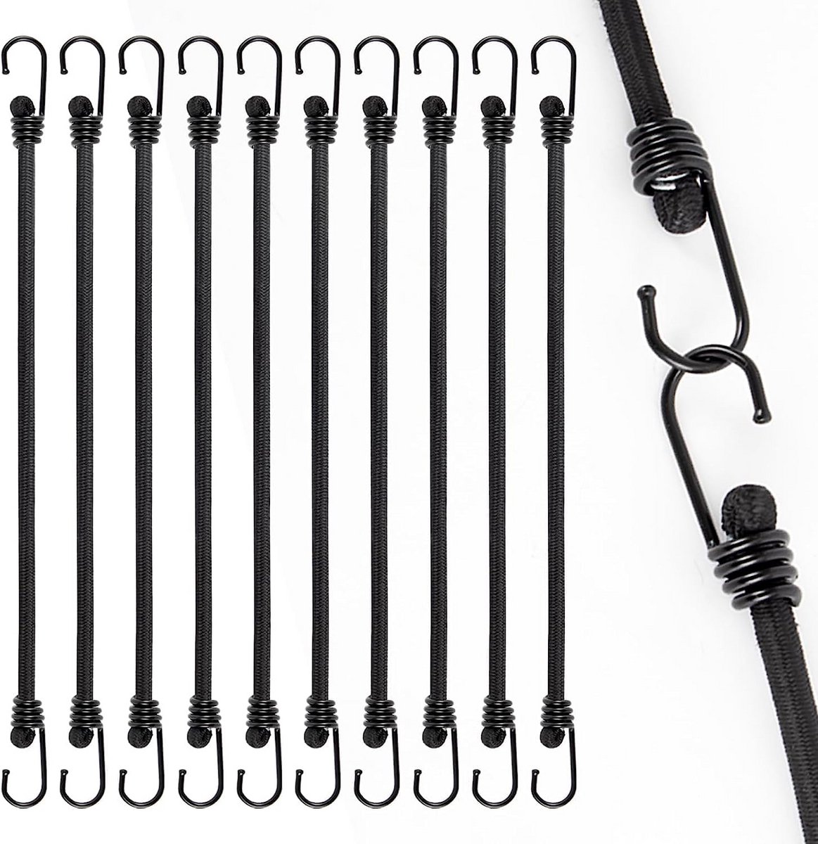 Spanrubber met haken - 60 cm - Robuust en Veilig Bungee Koord