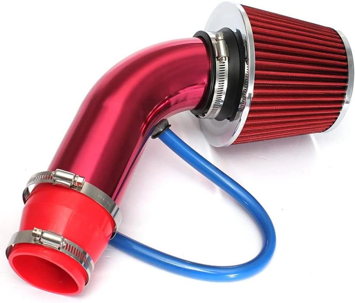 CSGoods - Koude luchtinlaatpijp 76mm universeel voor auto met prestaties, turbo, filter, aluminium, inductiestroom, tuinslang kit