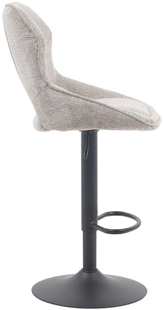 Barstoel/Barkruk 'Mori' in stof Ote Lichtgrijs - H 100-121cm x B 51 x D 53cm - Set van 2