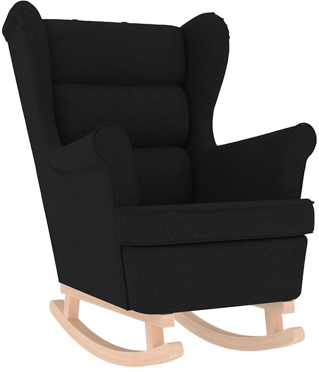 vidaXL Schommelstoel - 74x90x102 - cm - stof - zwart