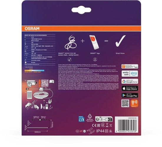 Rgb Mgc OSRAM SMART WIFI NEON FLEX MGC RGB TW RC kleurrijke en witte LED-strips ...