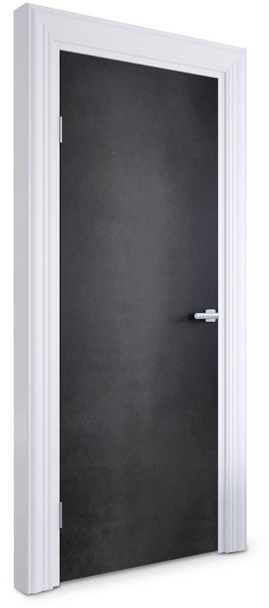 Wallfluent Deursticker - Zwarte textuur Deurbehang - 75 x 205 cm - Zwart Deurposter - Moderne Deur Sticker - Abstractie Deur Sticker - Deursticker voor de Slaapkamer - Deurbehang Sticker