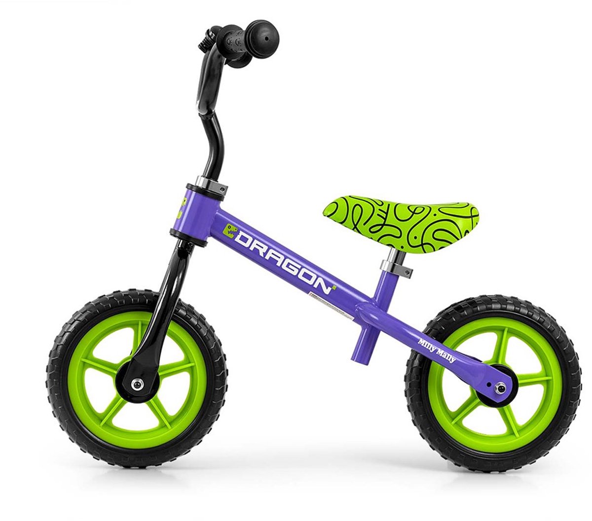 Milly Mally Dragon loopfiets violet 10 inch - Kinderloopfiets