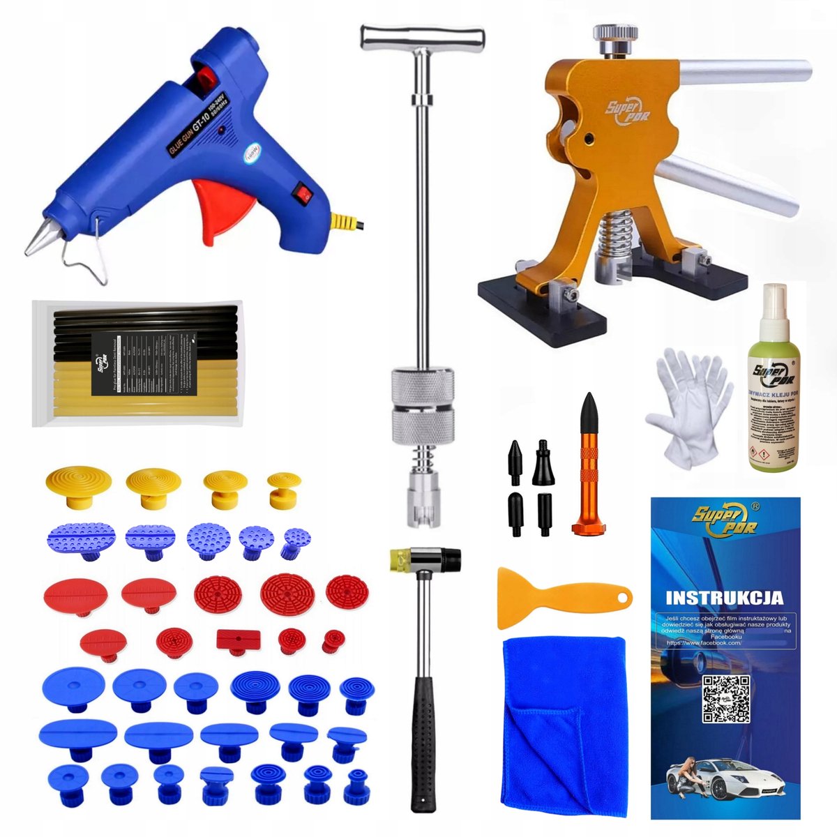 PDR Deuktrekker Set met lijmpistool en hamer