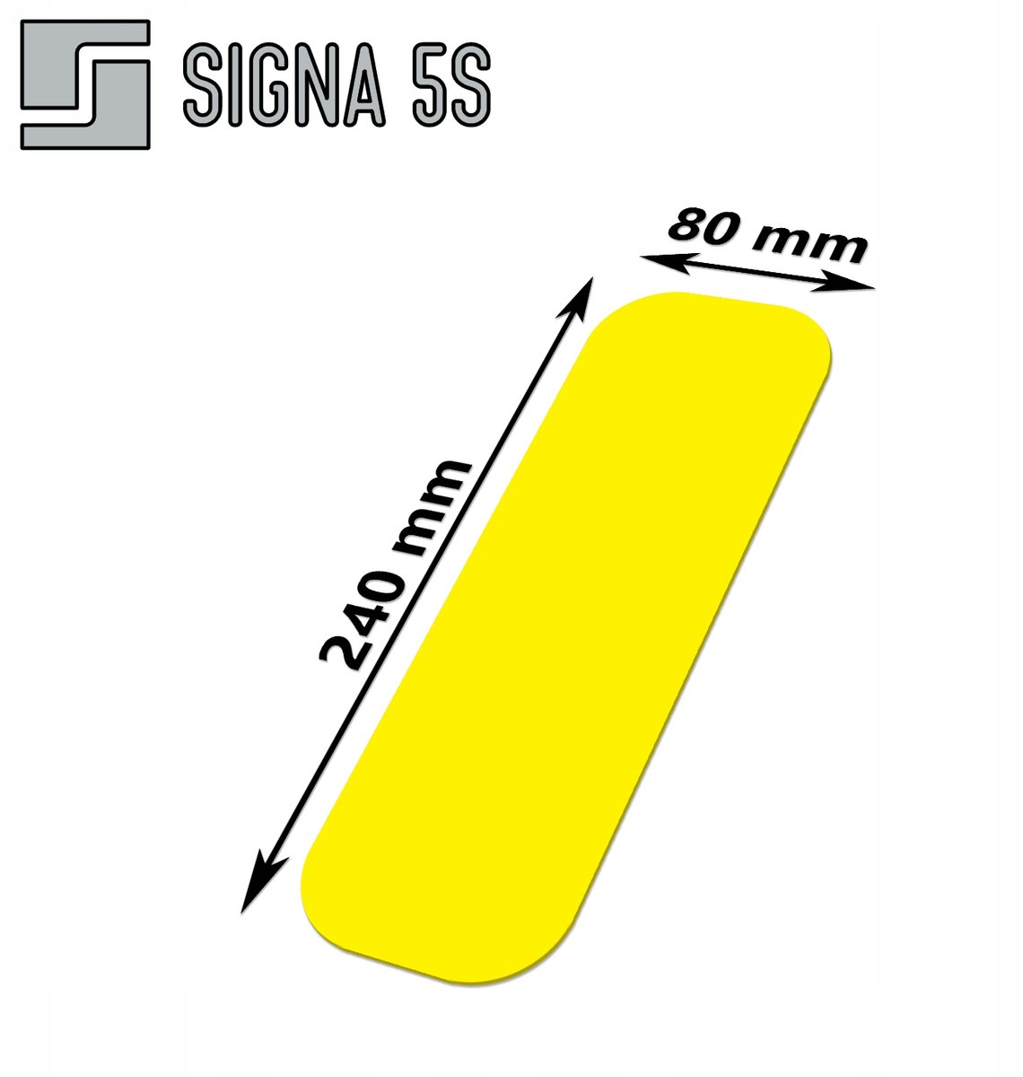 SIGNA 5S Vloermarkering I-vorm Geel 80x240mm