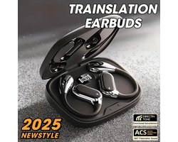 AI Translator Earbuds – Real-Time Vertaal Oordopjes met Bluetooth 5.3 – 145+ Talen – Noise Cancelling – Perfect Cadeau voor Kerst & Sinterklaas voor Reizigers, Studenten, Werk & Sport – Luxe Design in Champagne Beige, Zwart & Wit | House of Discovery