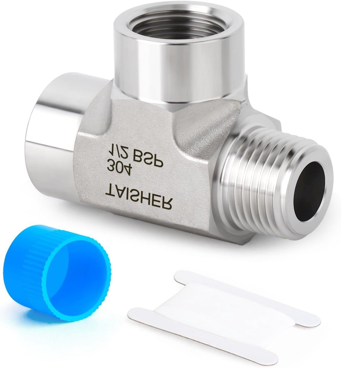 CSGoods - Roestvrij Stalen Street Tee Fitting 1/2" BSP Vrouwelijk x Vrouwelijk x Mannelijk - Water Olie Lucht Gas