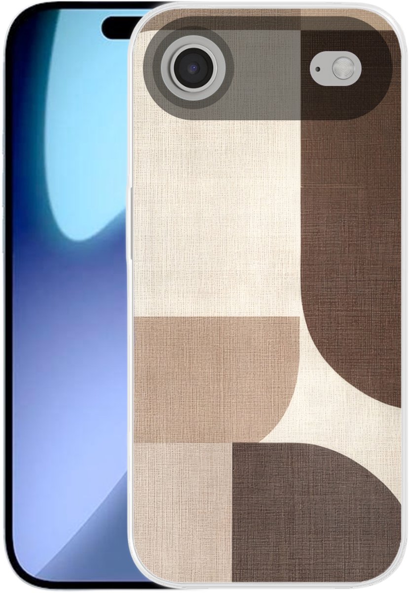 Telefoonhoesje Geschikt voor iPhone Air hoesje - Geometrisch - Geweven structuur - Modern - Siliconen Telefoonhoesje Telefoonhoesje