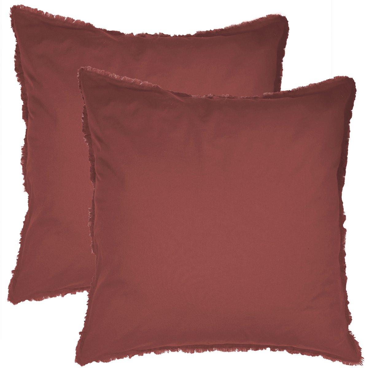 Matt & Rose Set Kussenslopen Bordeaux Rood - 65 x 65 cm - Gewassen Katoen