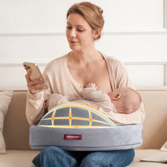 Momcozy - Voedingskussen - Opstaande rand - Memory foam - Verstelbare tailleband van Momcozy. — afbeelding 5