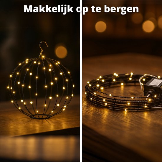 Metalen LED kerstbal 35 cm - 640 lampjes