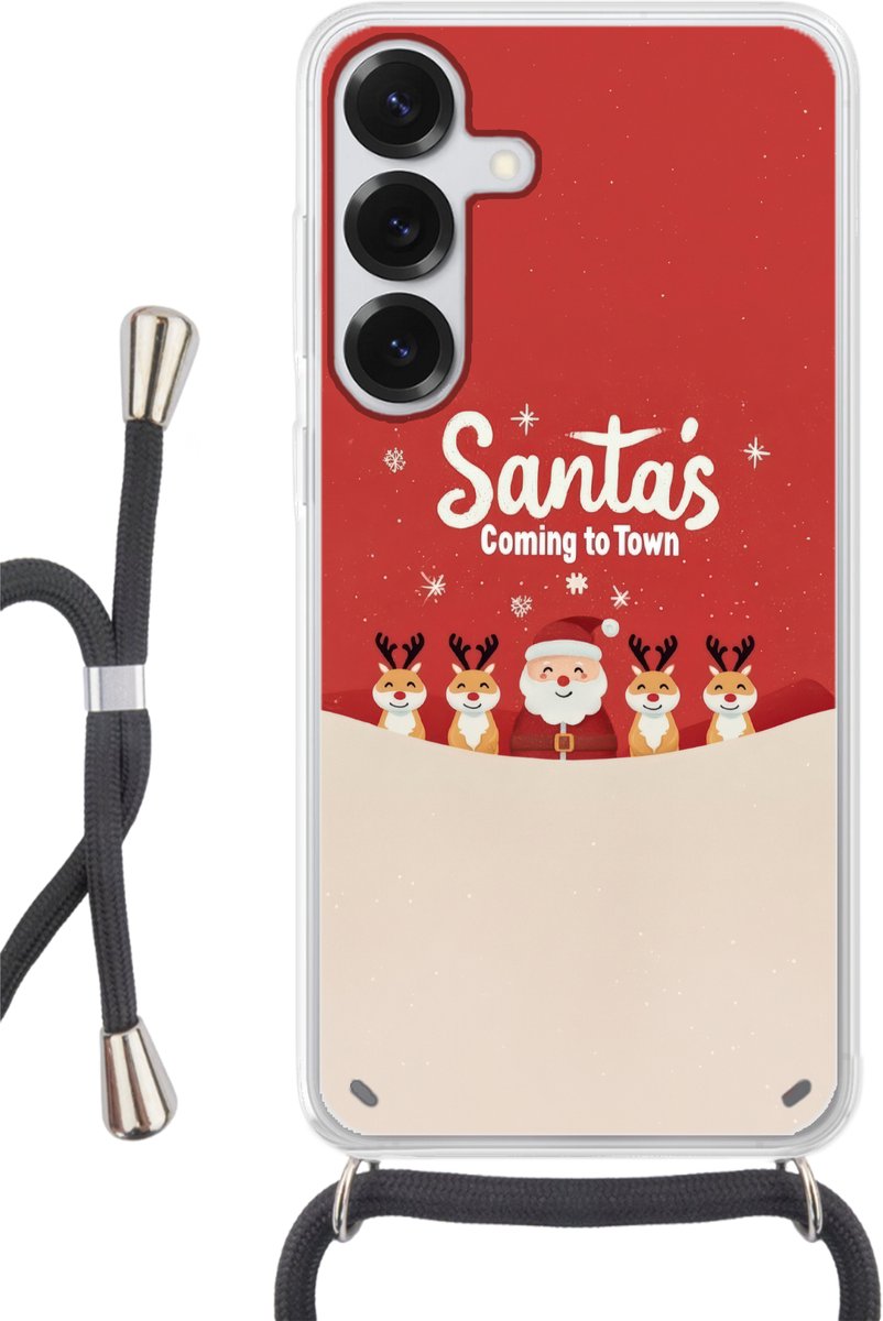 Illustratie - Kerstman - Rendieren - Rood