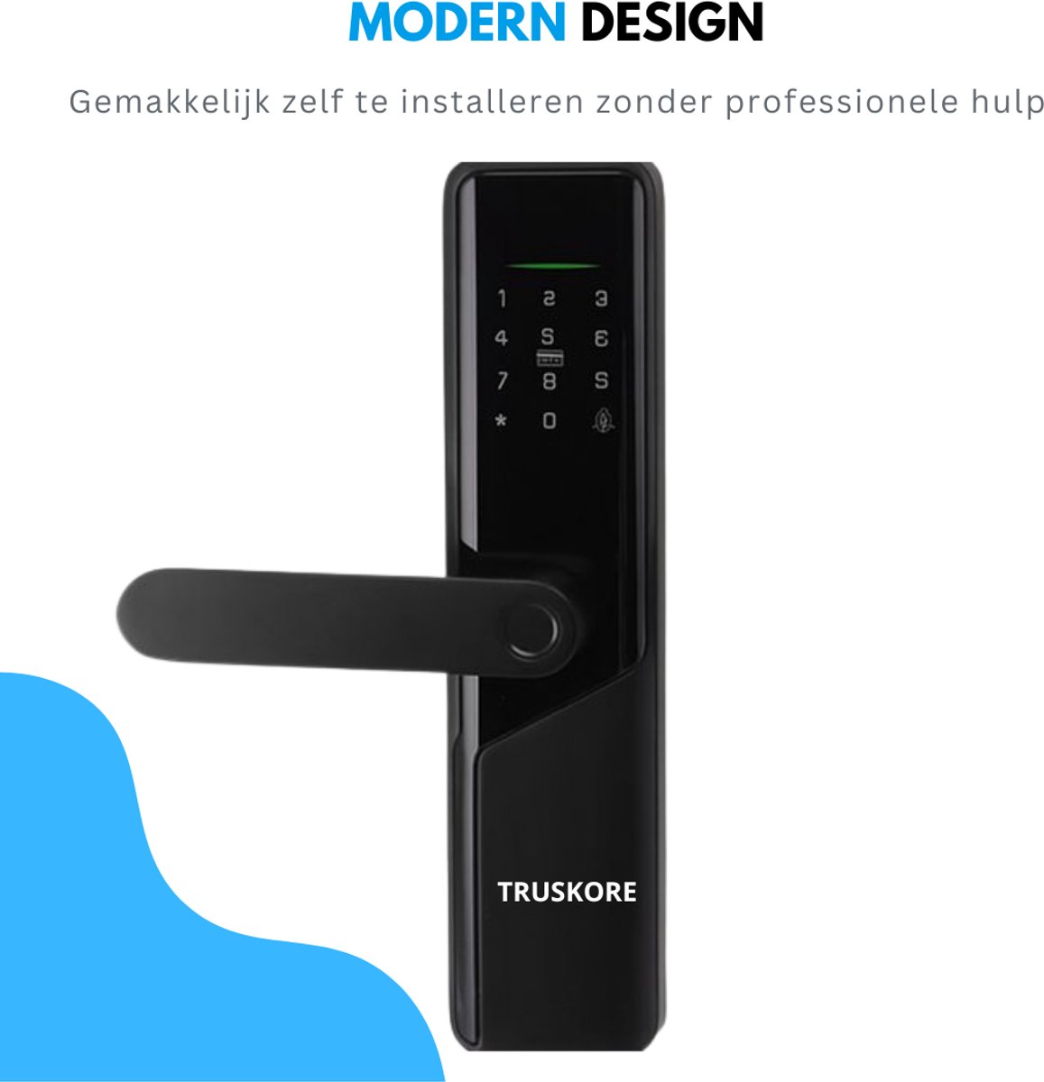 Truskore Smart Lock - Slim Deurslot - Werkt Op Batterijen - Deurklink Met Vingerafdruk - Intelligent Smartlock - Codevergrendeling - Kantoorslot Smart Deurklink - Met App — cadeau in Elektronica - foto 4