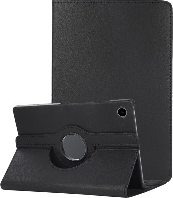 Hoesje - Geschikt voor Samsung Galaxy Tab A11 Plus - 360 Graden Draaibare Hard Cover Case - Tablet Hoes Draaibaar - Zwart