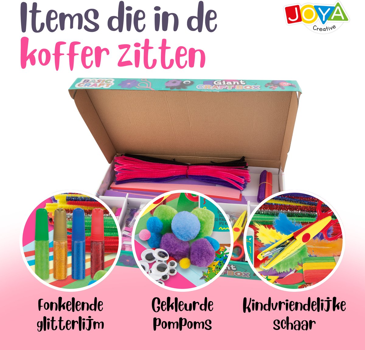 Knutselen Meisjes 500pcs - Knutselkoffer voor Kinderen - Creatief Speelgoed - Knutselpakketten - Joya Creative — afbeelding 7