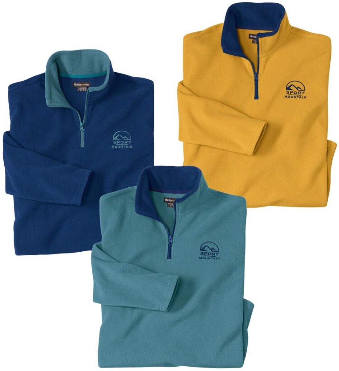 ATLAS FOR MEN - Set van 3 microfleece sweaters Sport Mountain - Heren - Verkrijgbaar in grote maten - 5XL