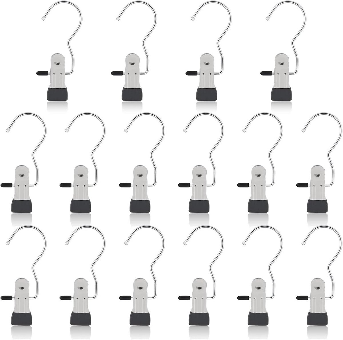 16 Stuks Sterke Laarshangers en Kledingclips met 360 Graden Rotatie