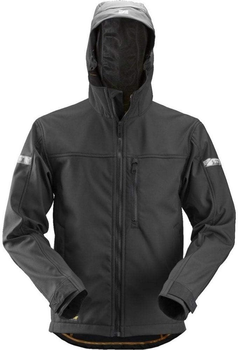 Softshell werkJas met capuchon - wind en waterdicht - voorgevormde mouwen - Snickers Workwear 1229x