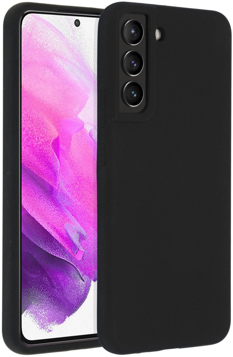 Accezz Hoesje Geschikt voor Samsung Galaxy S22 Plus Hoesje Siliconen - Accezz Liquid Silicone Backcover - Zwart