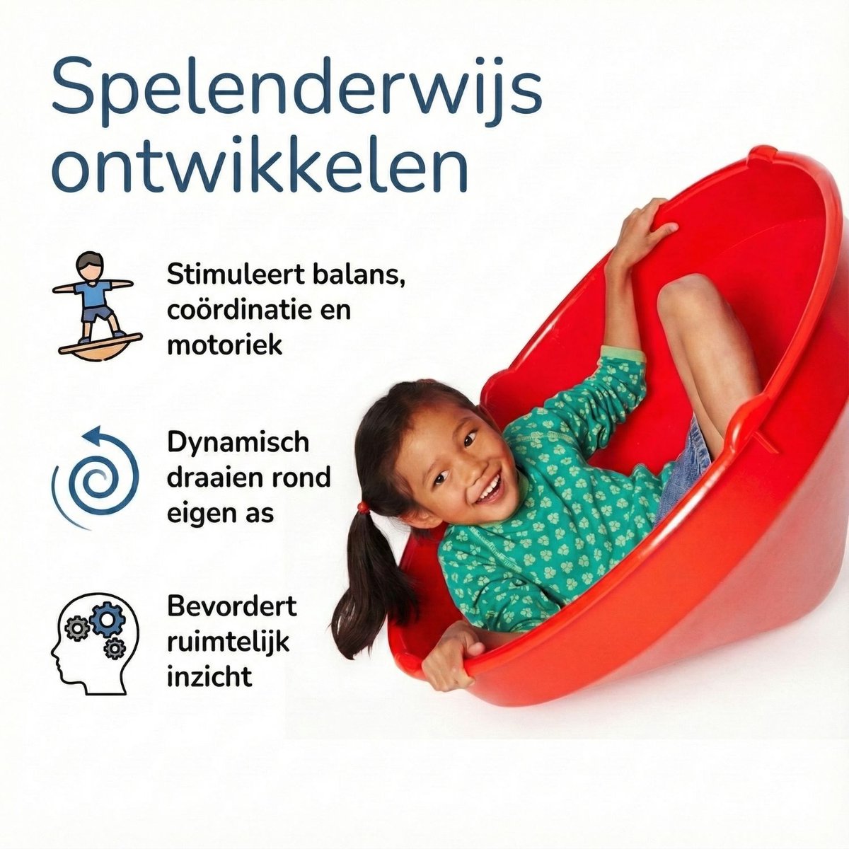 Gonge Reuze draaitol - Educatief Speelgoed - 80 cm - Bevordert motoriek - Kinderen 3 tot 10 jaar - Schommeltol — afbeelding 6