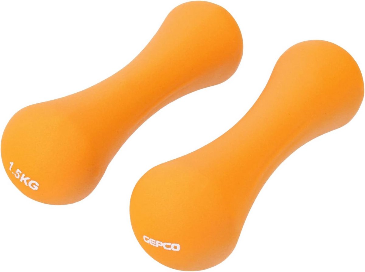 Set van 2 Neopreen Halters 1,5 kg – Comfortabele Antislip Handgreep voor Krachttraining, Yoga en Aerobic