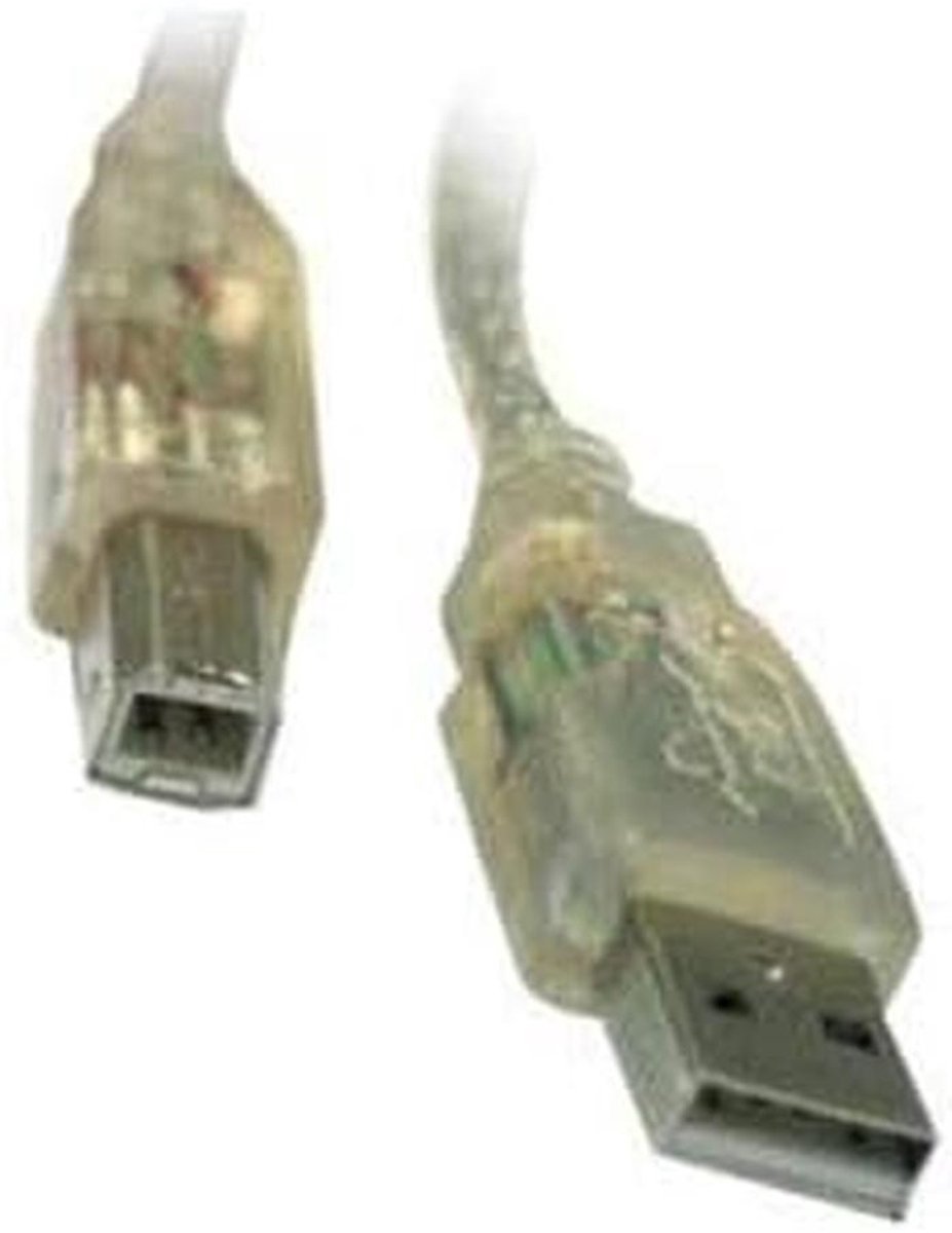 USB 2.0 Kabel 7 meter - USB A naar USB B - Transparant