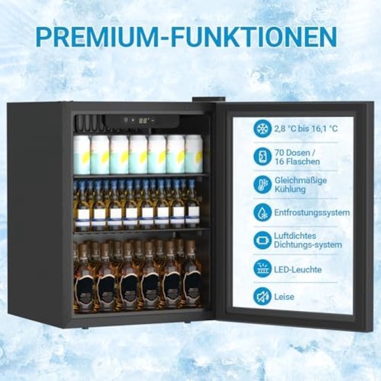 Mini koelkast - Compacte drankkoeler met glazen deur en digitale bediening van Merkloos — afbeelding 5