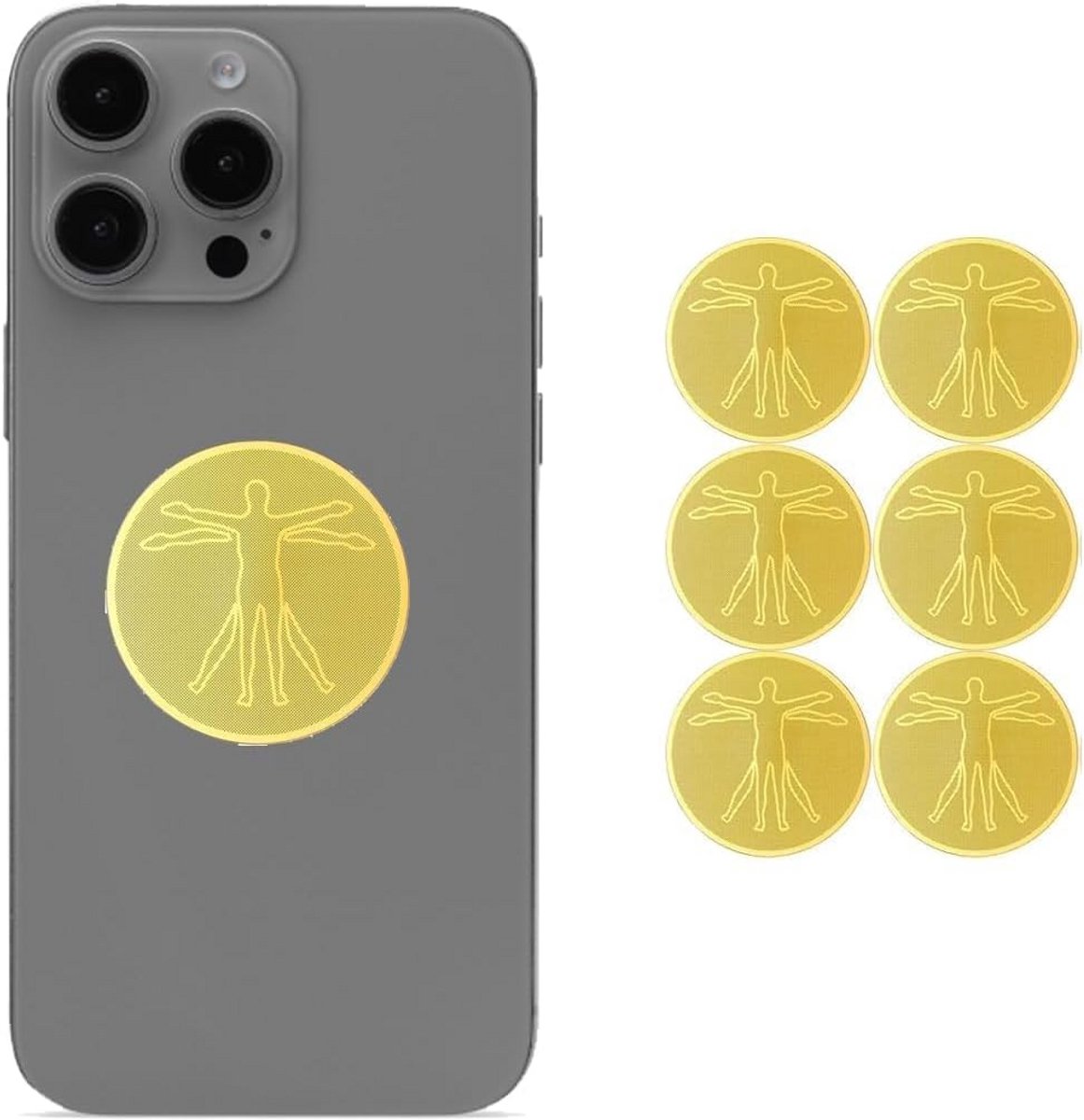 Metalen EMF-beschermingssticker - 99% stralingsafscherming - goud