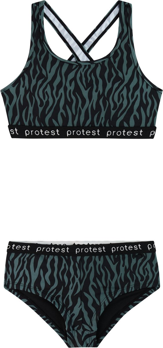Protest PRTMonicas JR Bikini set Meisjes Normale pasvorm Uitneembare vulling Groen