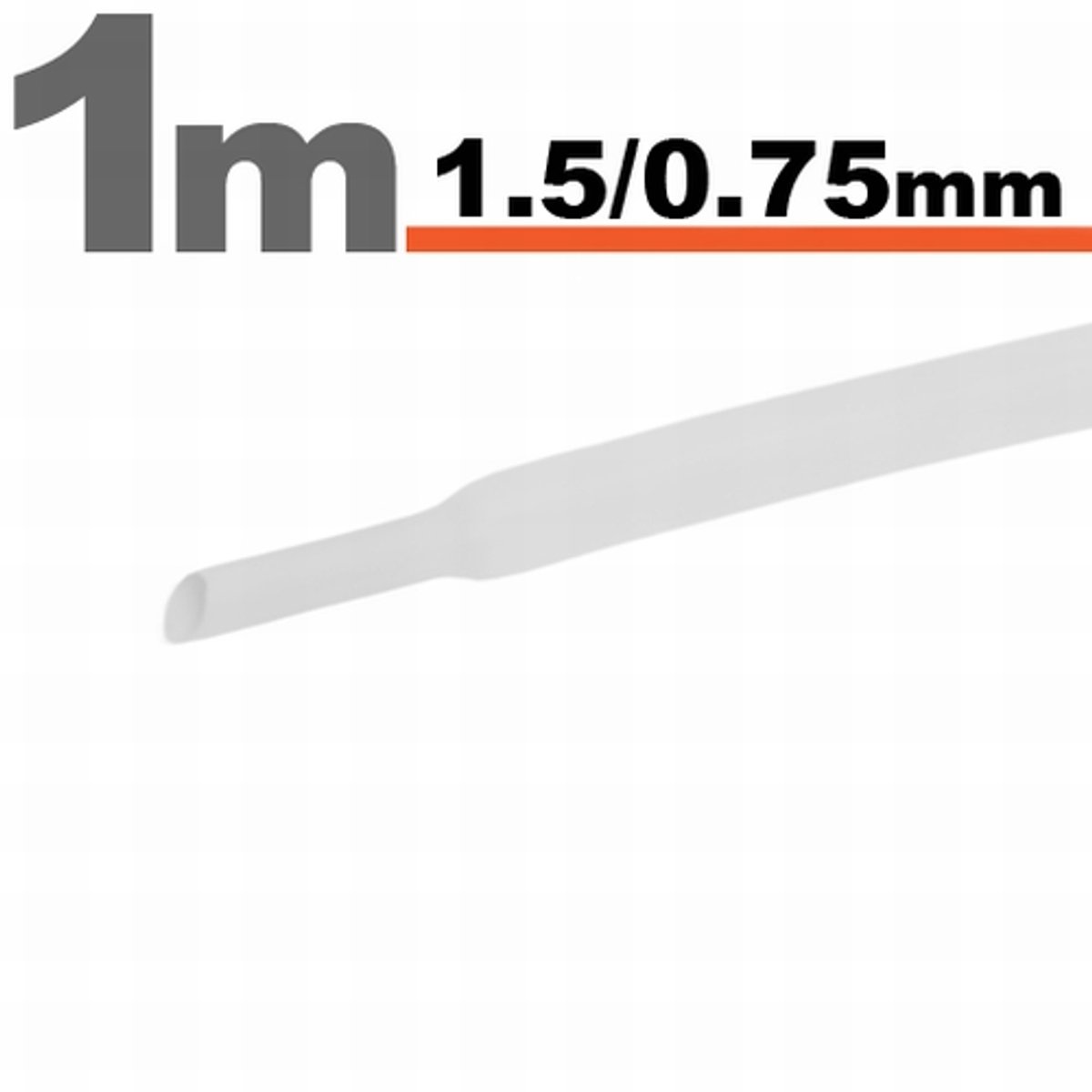 20× 1 Meter Krimpkous Wit 1,5 / 0,75 mm – 20 Stukken Van 1 Meter – Warmtekrimpbuis Voor Isolatie En Kabelbescherming – Geschikt Voor Elektrische Installaties En Reparaties [11019W]