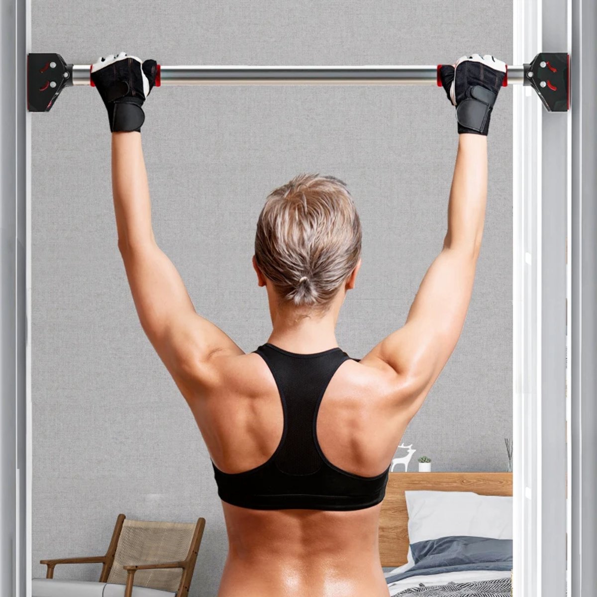 Exoluxe Premium Pull Up Bar - Pull Up Station - Verstelbaar 75-92 cm thumbnail 3