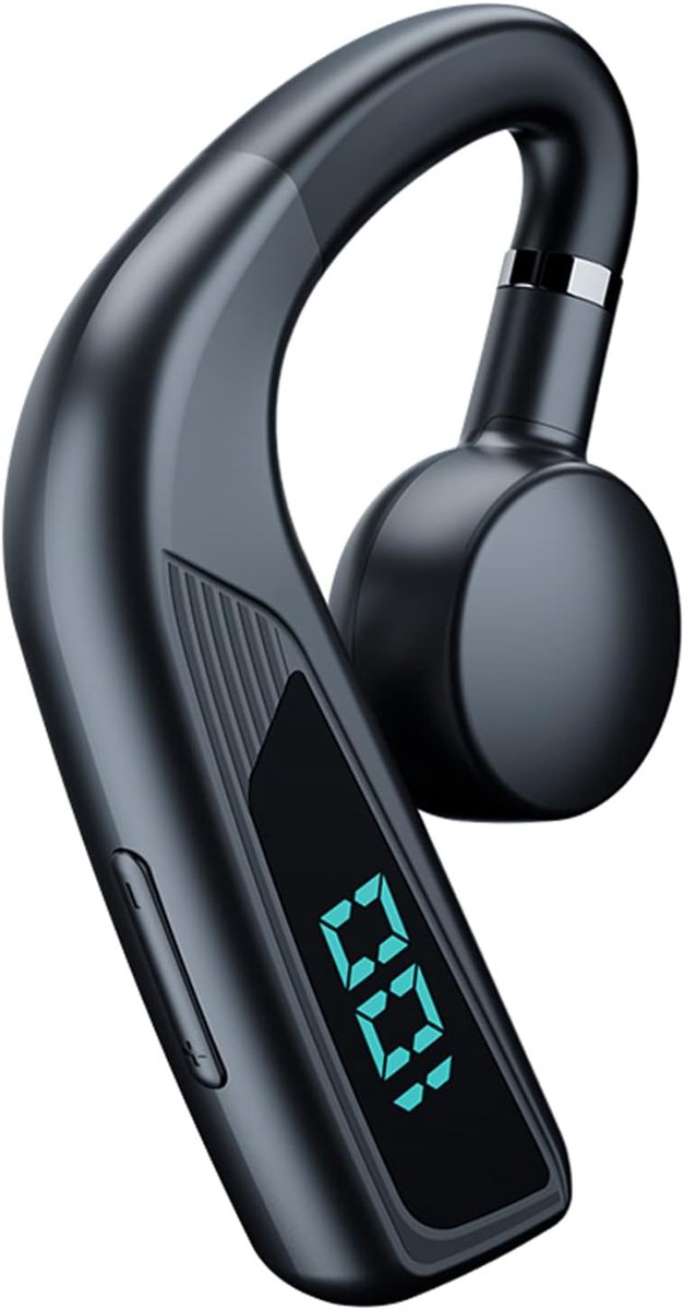 ANMI® Single Ear Bluetooth Oortje met Microfoon - Open Ear Botgeleiding - Earhook - Bluetooth 5.2 - IPX5 Waterdicht - Touchbediening - Zwart
