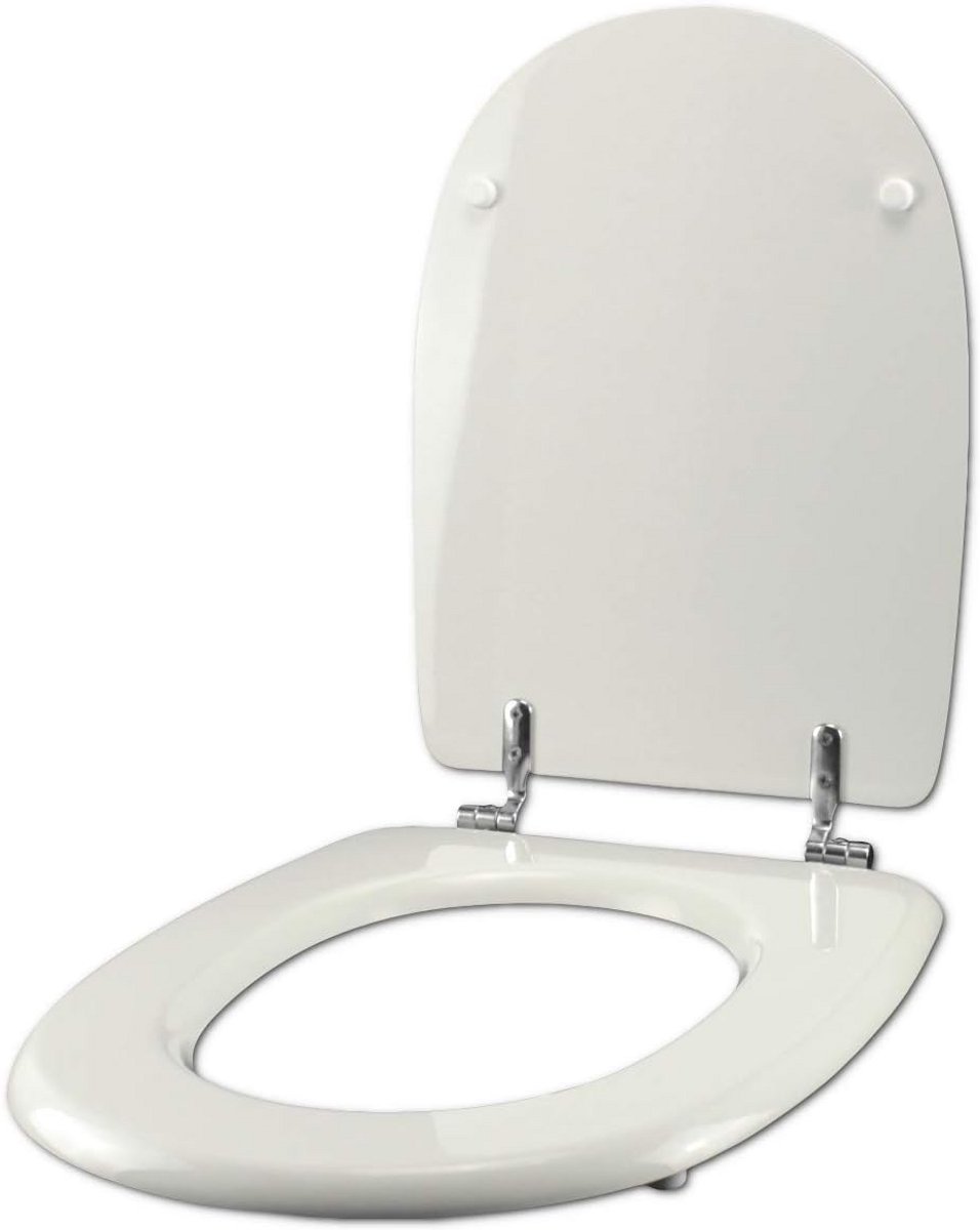 Houten Toiletzitting met Polyester Coating en Soft Close Scharnieren, Wit