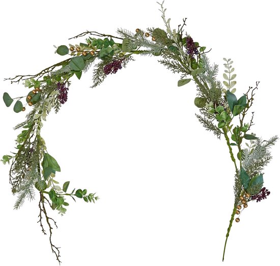 BEIJIALY Kerstgroene Slinger, 175cm Artiflr Rode Bessen Kerstslinger, Kunstmatige Bessenslinger Poinsettia Kerstversiering Groene Bladeren Wijnstokken BEIJIALY Kerstgroene Slinger, 175cm Artiflr Rode Bessen Kerstslinger, Kunstmatige Bessenslinger Poinsettia Kerstversiering Groene Bladeren Wijnstokken