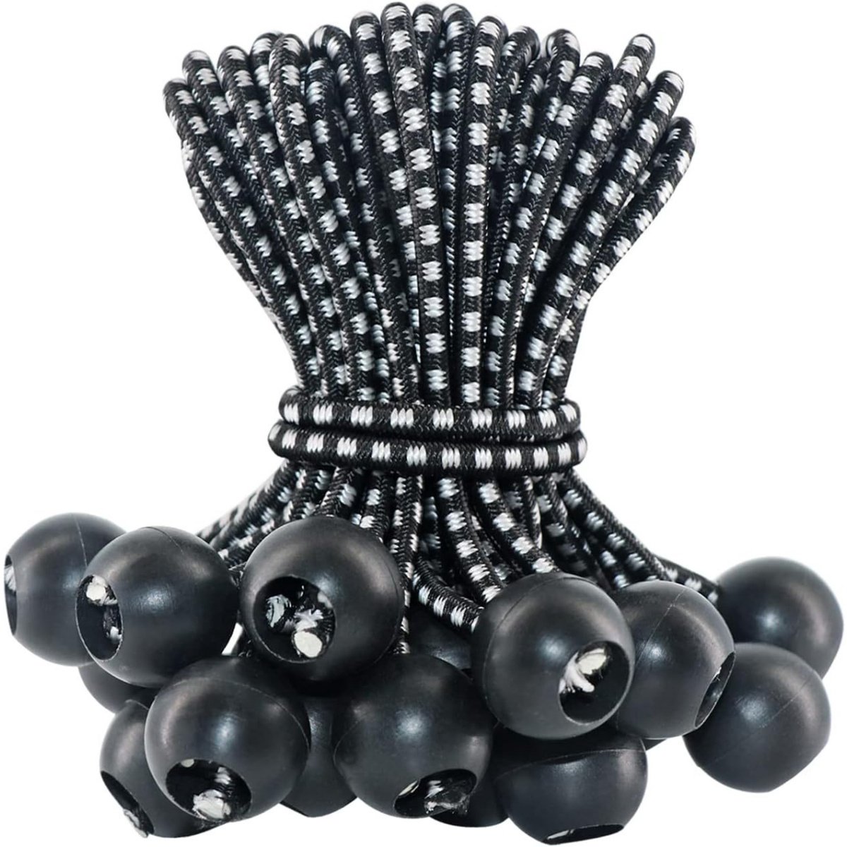 longziming -Elastische Koorden met Bal – 30 Stuks Tentelastieken 4 mm – Sterk & Duurzaam Rubber