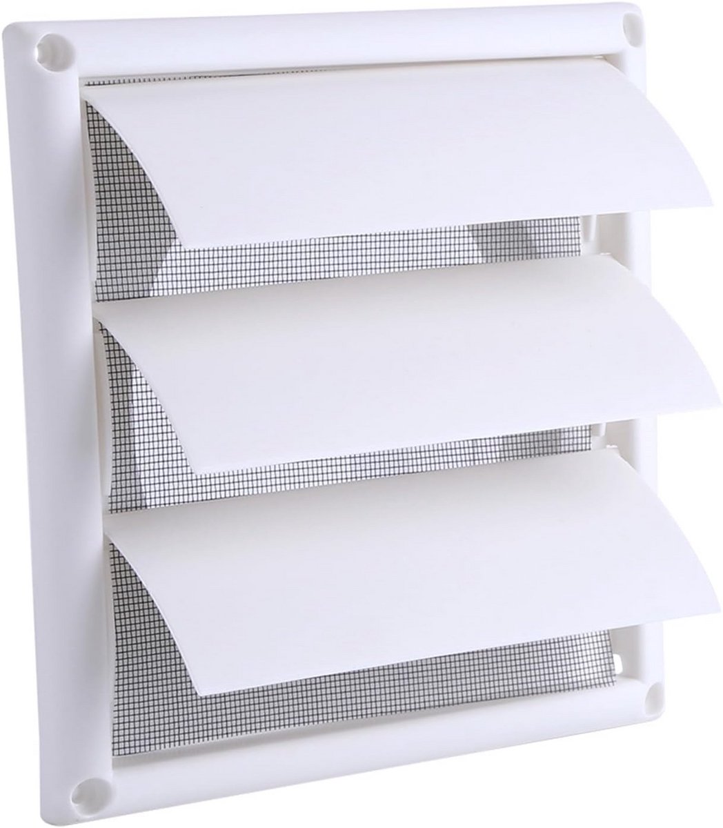 Ronde Luchtontluchting Roosterset Met 3 Kleppen en Insektengaas 20x20 cm
