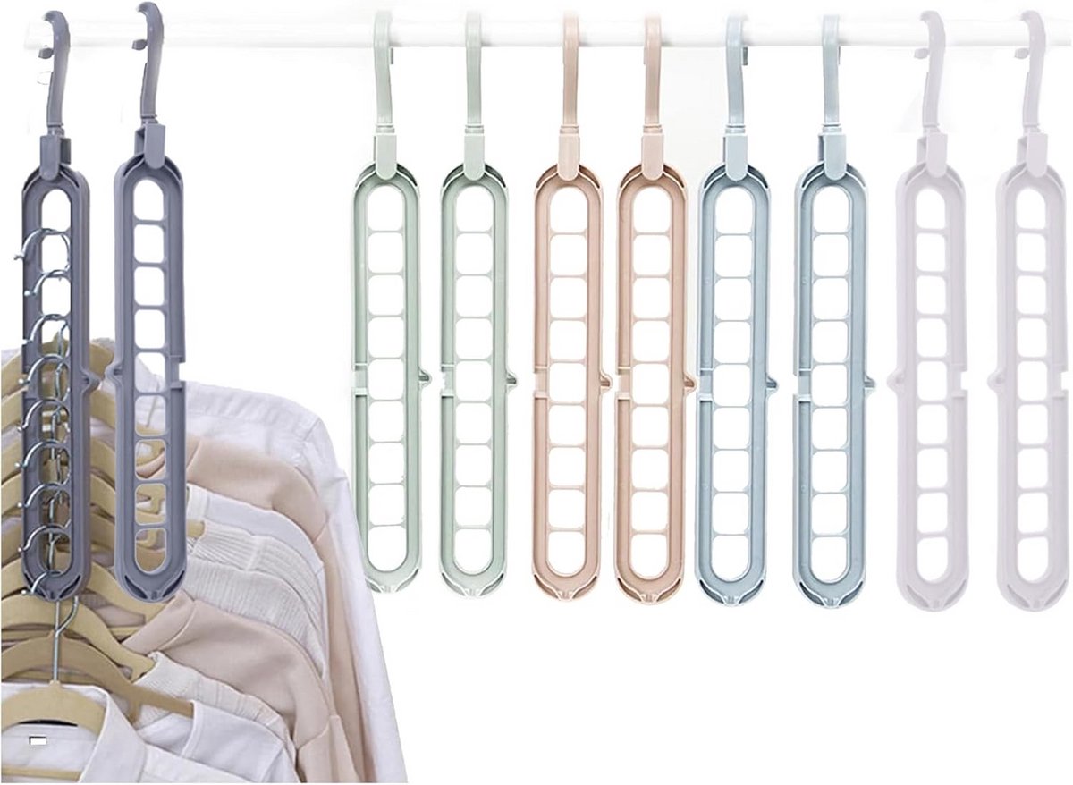 Ruimtebesparende 9-in-1 Kleerhanger Set - Draaibare Kledinghanger Organizer