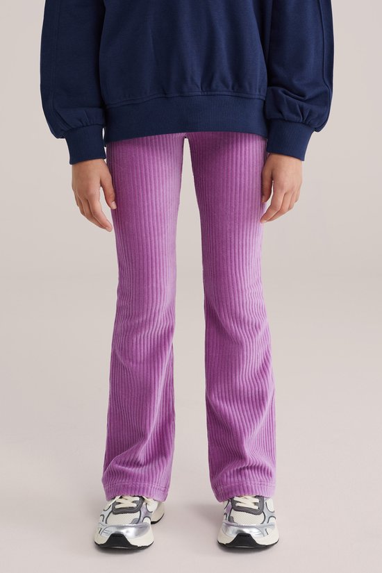 Leggings côtelés évasés en velours WE Fashion Filles