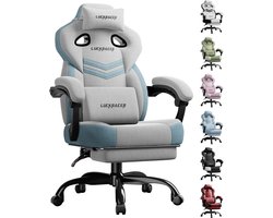 LUCKRACER - Gaming Stoel - Met Memory Foam en Voetensteun - Grijs